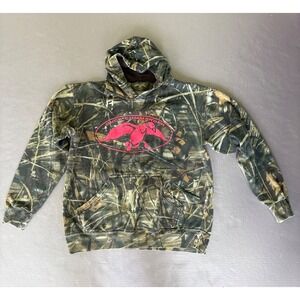 Vintage Duck Commander Camo‎ Hoodie y2k Hunting Outdoors Graphic Print Large